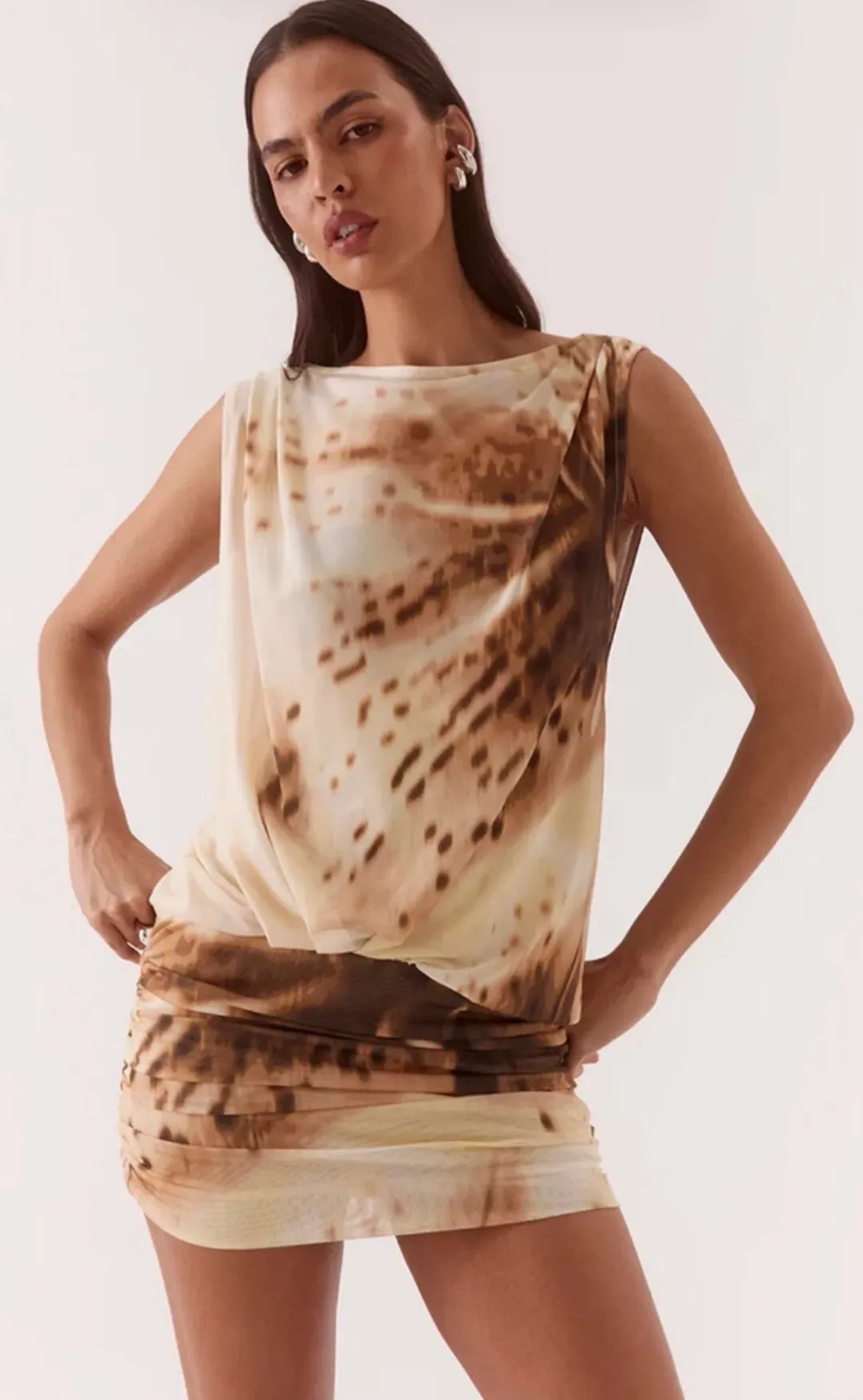 Odette draped mini dress for rent on The Volte - main image