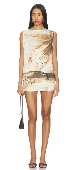 Odette draped mini dress for rent on The Volte - image 1
