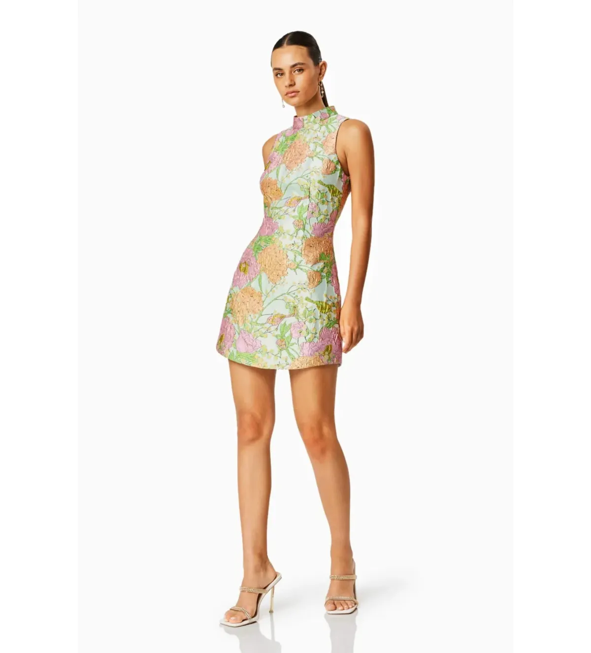 Elliatt Sunbeam Mini Dress In Green Floral Size S/AU 8 - Image 6
