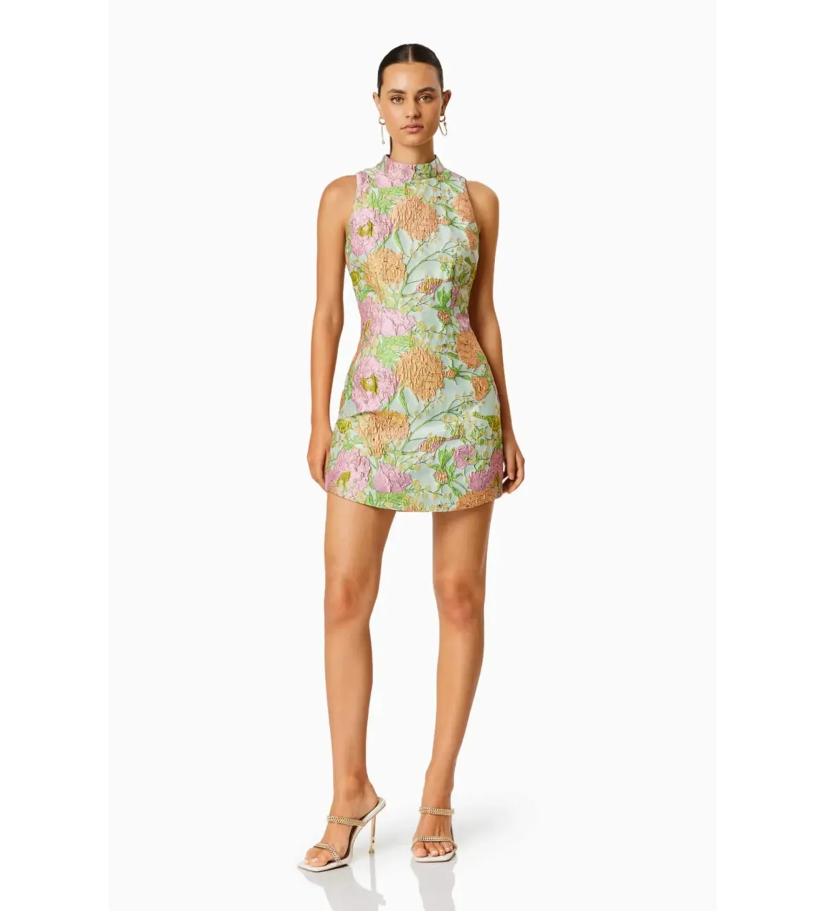 Elliatt Sunbeam Mini Dress In Green Floral Size S/AU 8 - Image 4