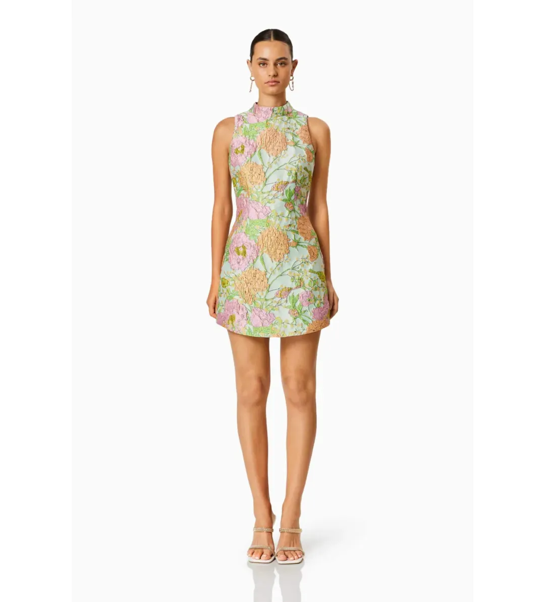 Elliatt Sunbeam Mini Dress In Green Floral Size L/AU 12 for rent on The Volte - main image