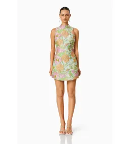 Elliatt Sunbeam Mini Dress In Green Floral Size L/AU 12 for rent on The Volte - image 1