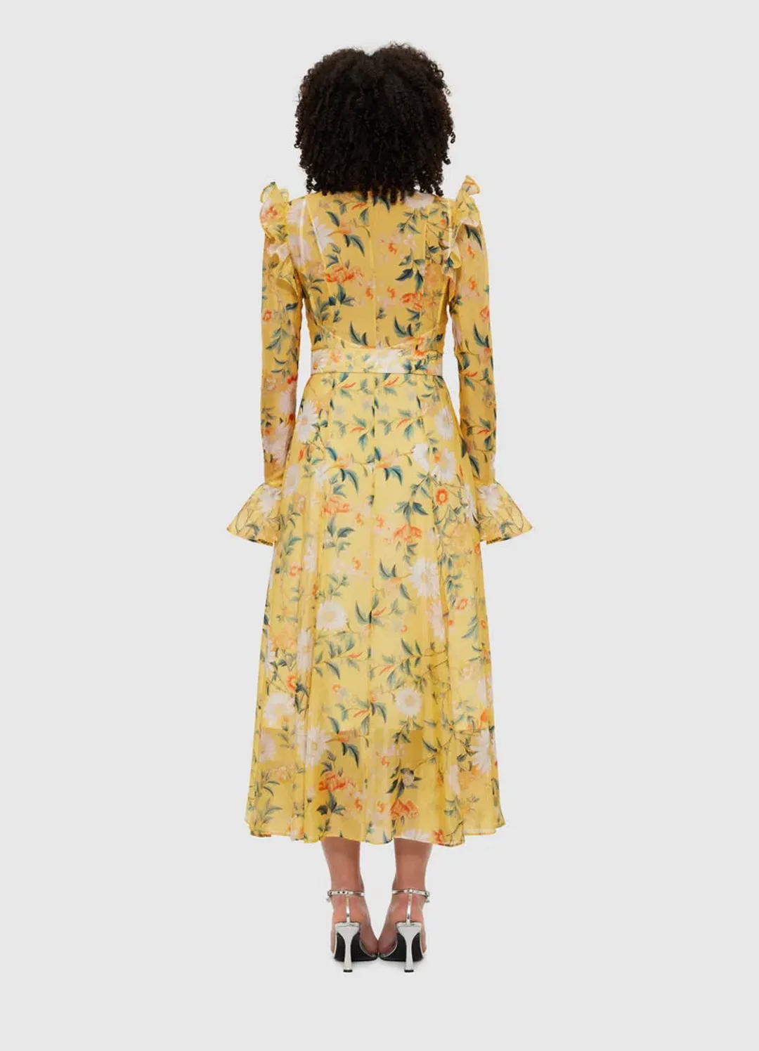 LEO LIN KATRINA BUTTERFLY SLEEVE MIDI DRESS for rent on The Volte - main image