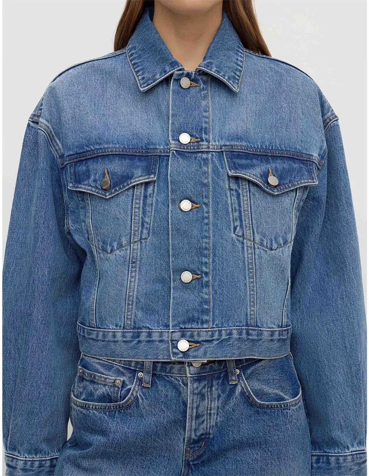 ASSEMBLY LABEL Womens Cropped Denim Jacket Size 10 AU - Image 7