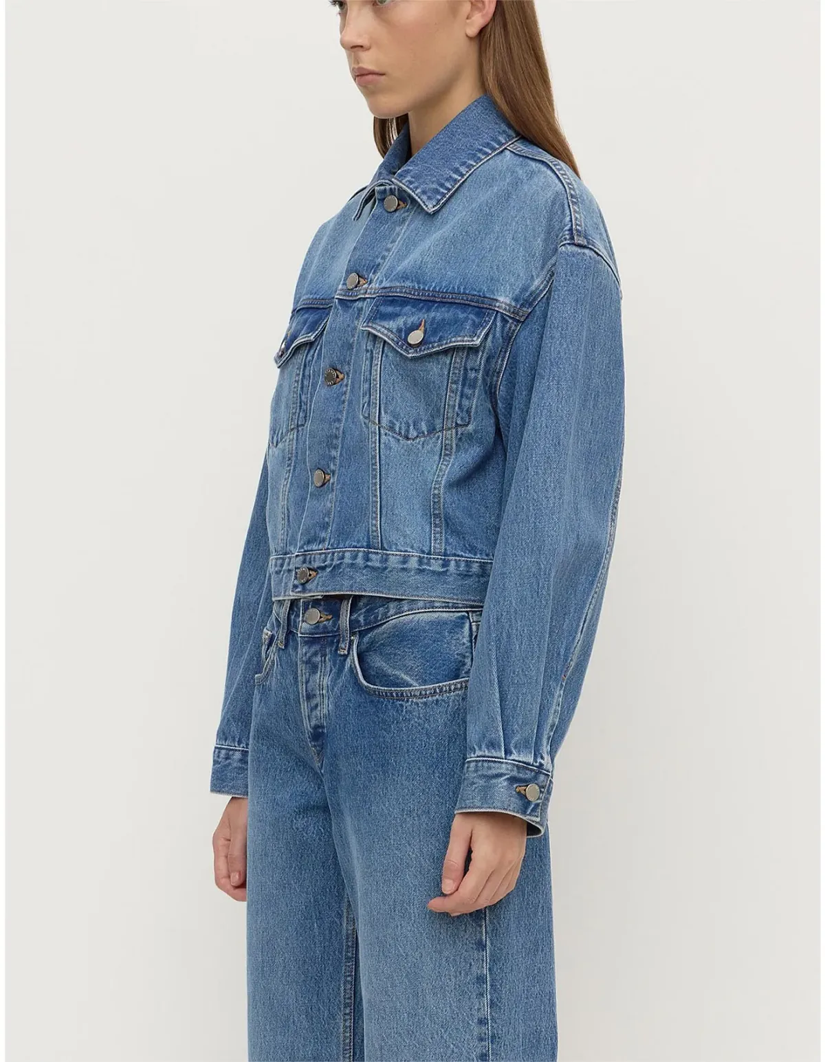 ASSEMBLY LABEL Womens Cropped Denim Jacket Size 10 AU - Image 2
