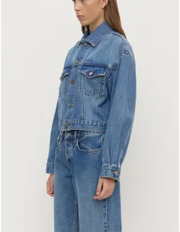 ASSEMBLY LABEL Womens Cropped Denim Jacket Size 10 AU for rent on The Volte - image 2