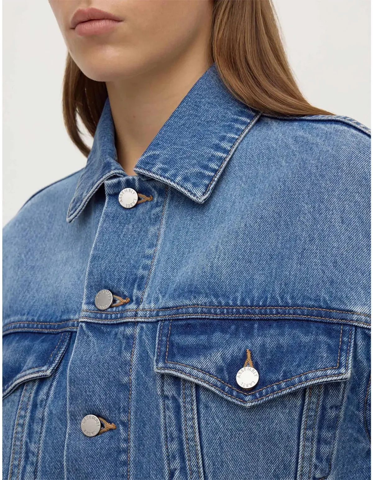 ASSEMBLY LABEL Womens Cropped Denim Jacket Size 10 AU - Image 8