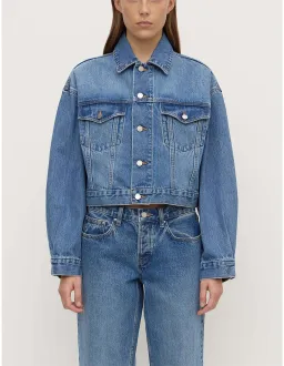 ASSEMBLY LABEL Womens Cropped Denim Jacket Size 10 AU for rent on The Volte - image 1