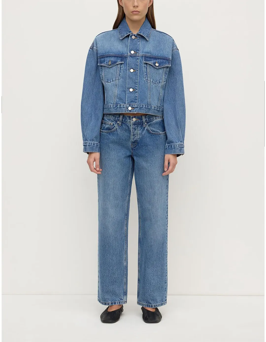 ASSEMBLY LABEL Womens Cropped Denim Jacket Size 10 AU for rent on The Volte - main image