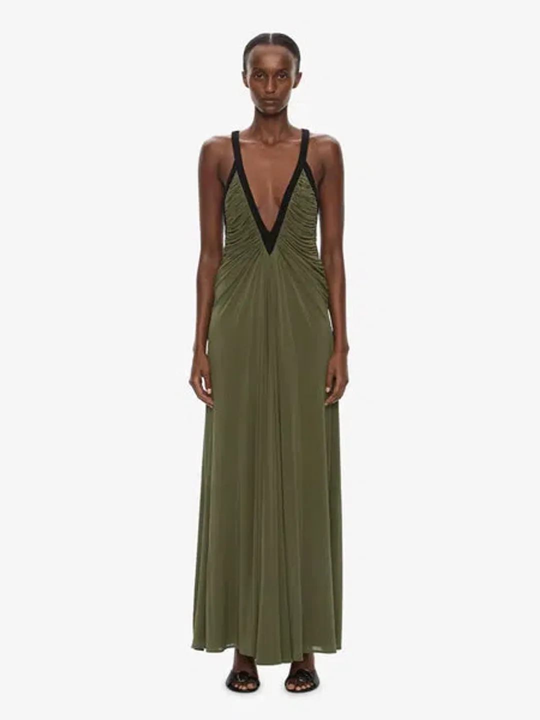 Christopher Esber Suspended Jersey Outline Maxi Dress Gown Green Size AU 6 for rent on The Volte - main image