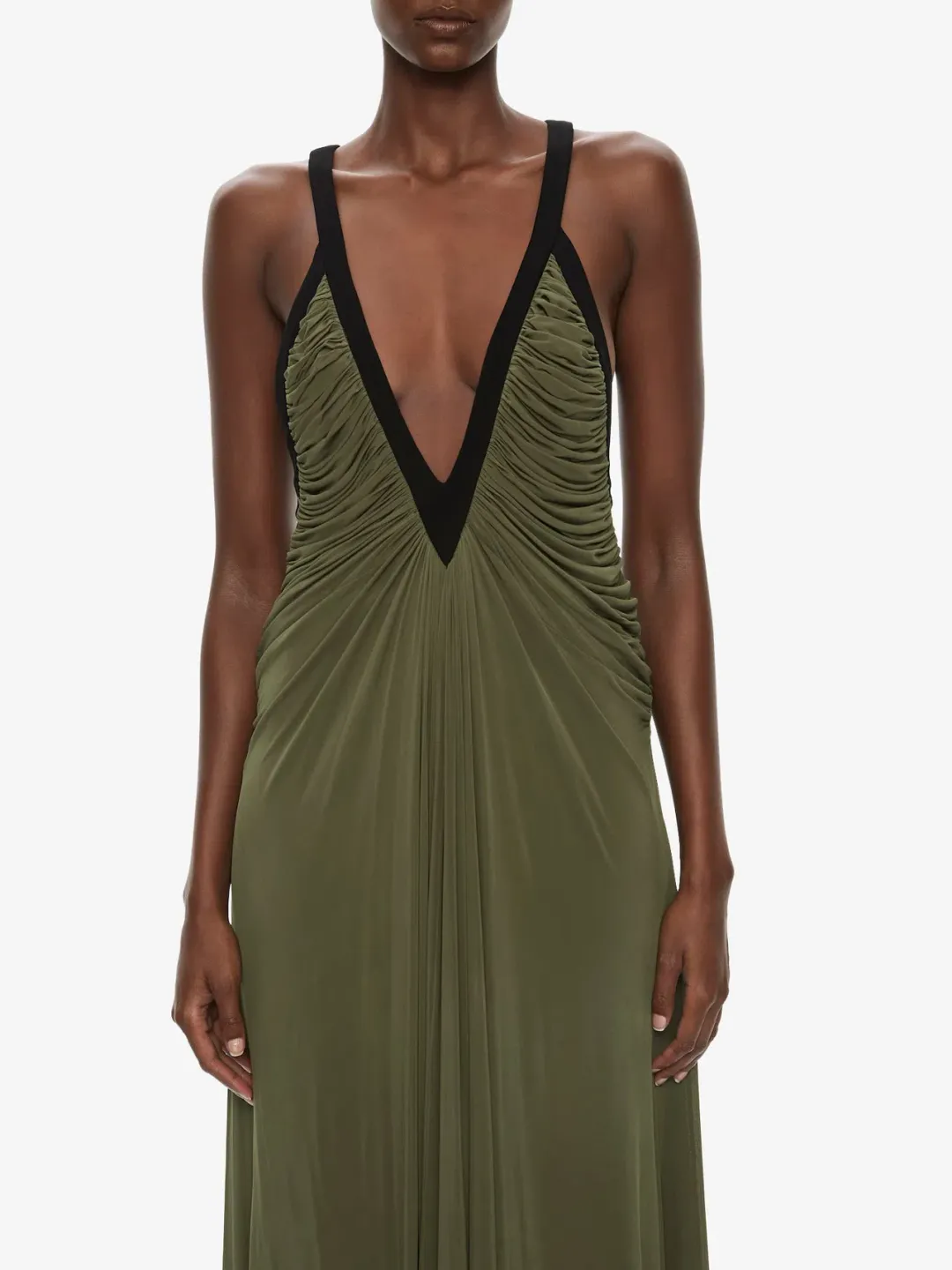 Christopher Esber Suspended Jersey Outline Maxi Dress Gown Green Size AU 6 for rent on The Volte - main image