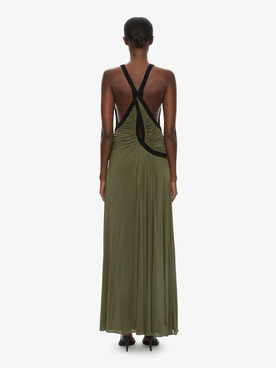 Christopher Esber Suspended Jersey Outline Maxi Dress Gown Green Size AU 6 for rent on The Volte - main image