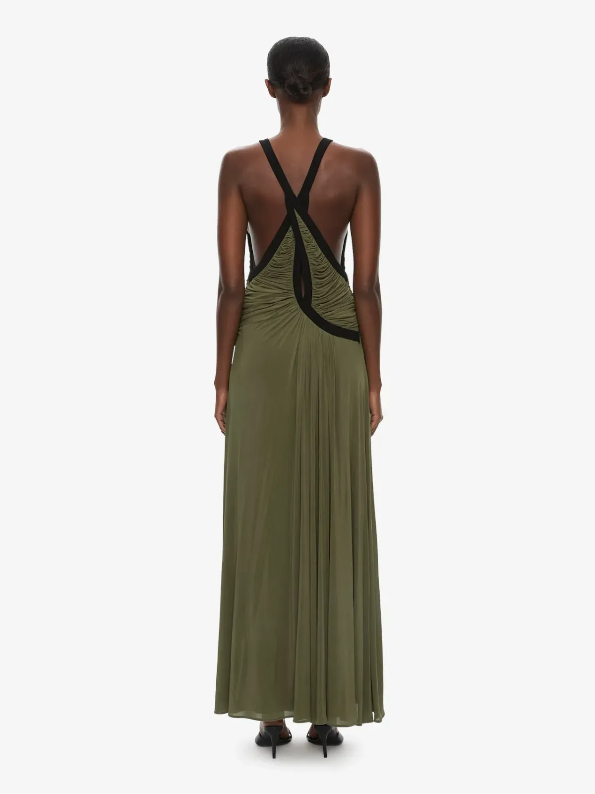 Christopher Esber Suspended Jersey Outline Maxi Dress Gown Green Size AU 6 - Image 4