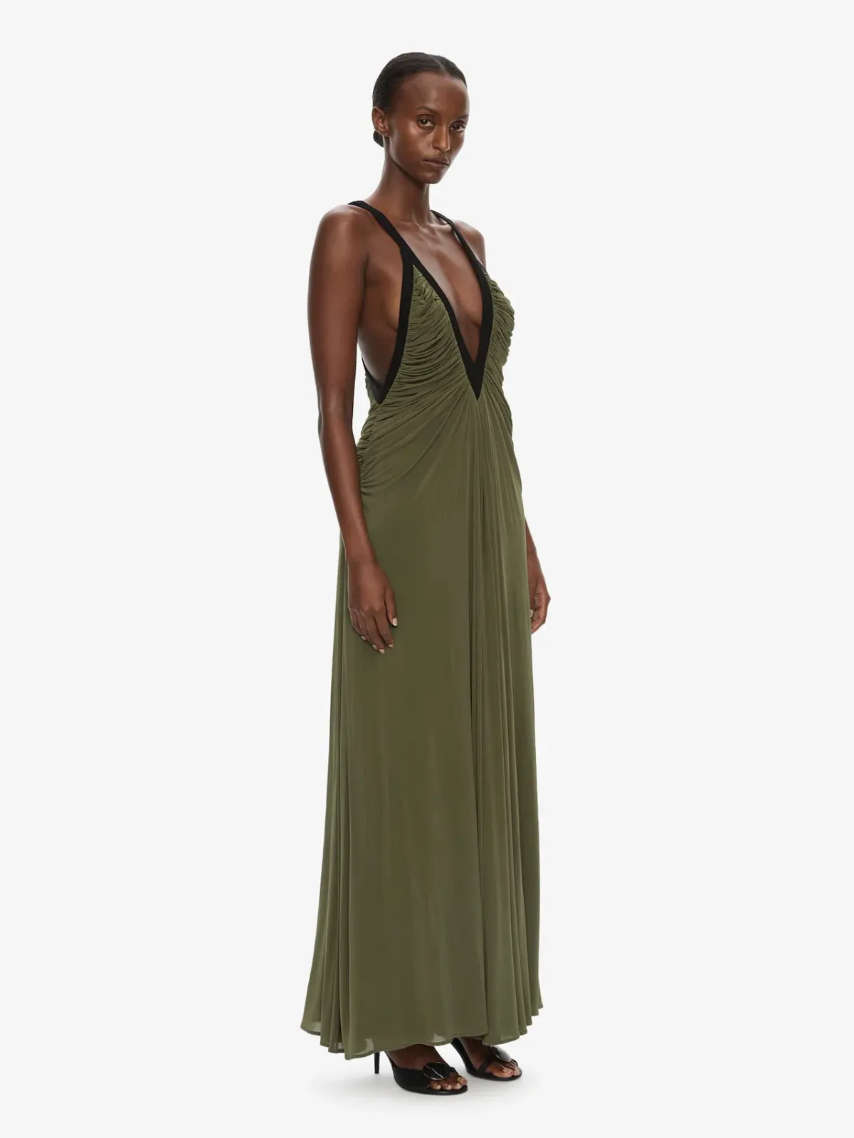 Christopher Esber Suspended Jersey Outline Maxi Dress Gown Green Size AU 6 - Image 2