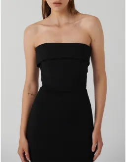 Effie Kats Monroe Strapless Crepe Column Gown Size 8 AU Black for rent on The Volte - image 4