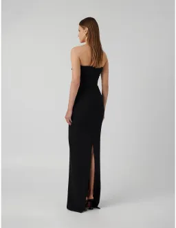 Effie Kats Monroe Strapless Crepe Column Gown Size 8 AU Black for rent on The Volte - image 3