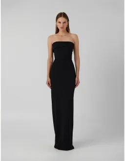 Effie Kats Monroe Strapless Crepe Column Gown Size 8 AU Black for rent on The Volte - image 1