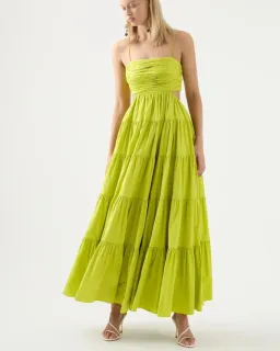 Aje Satare Maxi Dress in Chartreuse Green for rent on The Volte - image 6