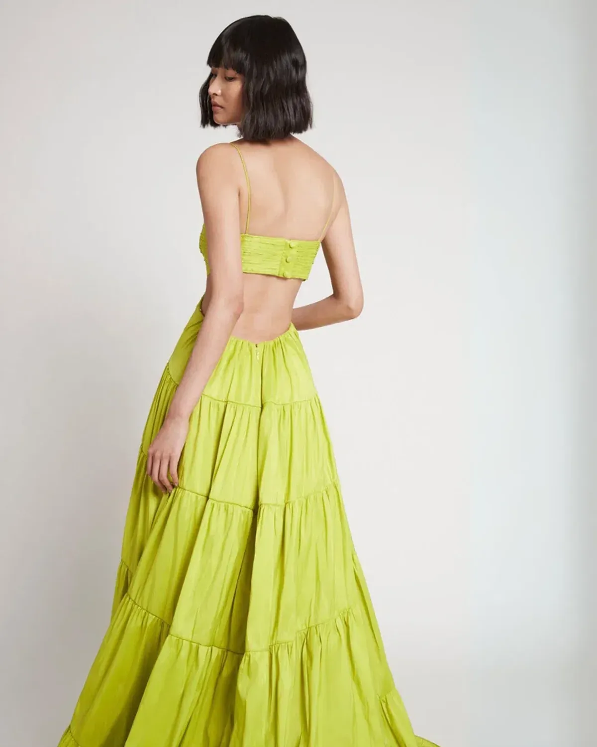 Aje Satare Maxi Dress in Chartreuse Green - Image 5