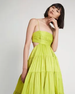 Aje Satare Maxi Dress in Chartreuse Green for rent on The Volte - image 4