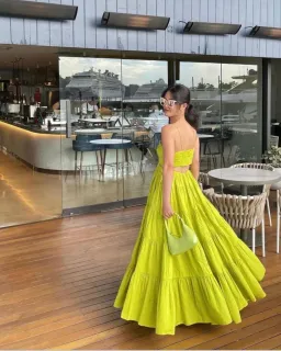Aje Satare Maxi Dress in Chartreuse Green for rent on The Volte - image 1