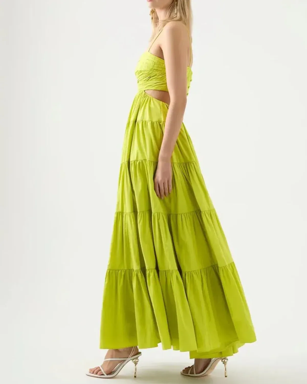 Aje Satare Maxi Dress in Chartreuse Green - Image 3