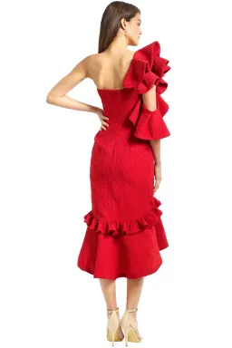 Nicola Finetti Deidre Dress – Red – Size 8 / 10 for rent on The Volte - image 2