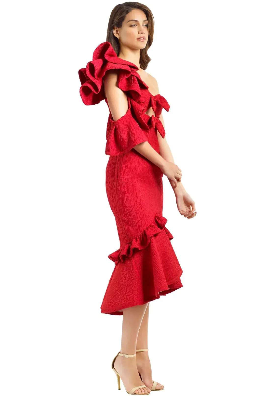 Nicola Finetti Deidre Dress – Red – Size 8 / 10 for rent on The Volte - main image