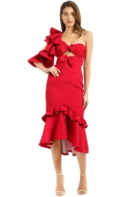 Nicola Finetti Deidre Dress – Red – Size 8 / 10 for rent on The Volte - image 1