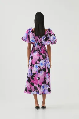 Aje Francesca Midi Dress – Lilac Nights – Size 12 for rent on The Volte - image 3