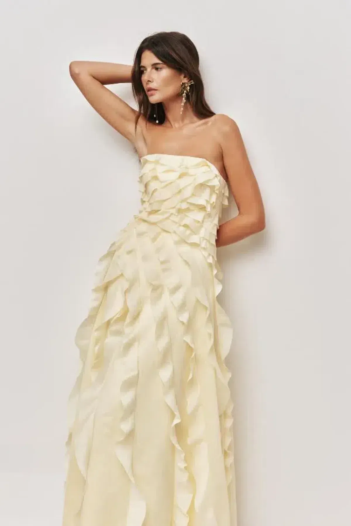 💛 Aje ALLAIRIE GOWN in Butter Yellow - Size 12 AU 💛 Ruffled Tiered Maxi Dress 💛 - Image 4