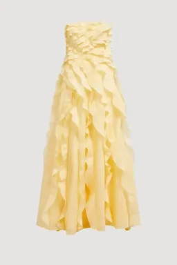 💛 Aje ALLAIRIE GOWN in Butter Yellow - Size 12 AU 💛 Ruffled Tiered Maxi Dress 💛 for rent on The Volte - image 7