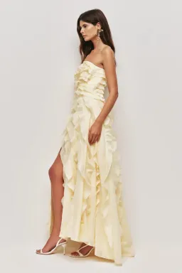 💛 Aje ALLAIRIE GOWN in Butter Yellow - Size 12 AU 💛 Ruffled Tiered Maxi Dress 💛 for rent on The Volte - image 2