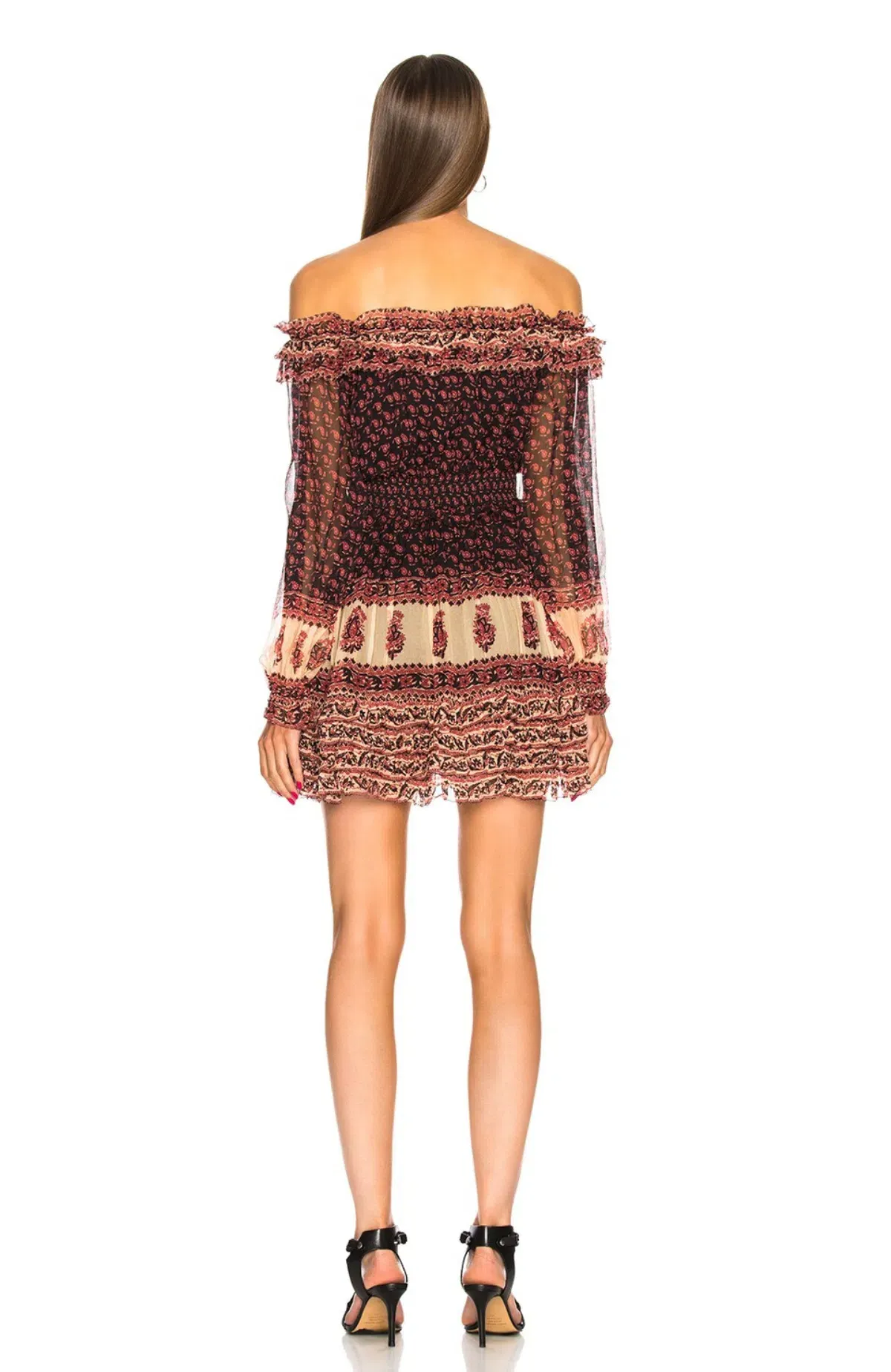 Zimmermann Jaya Stamp Frill Silk Mini Dress AU 8 / 0 - Image 4