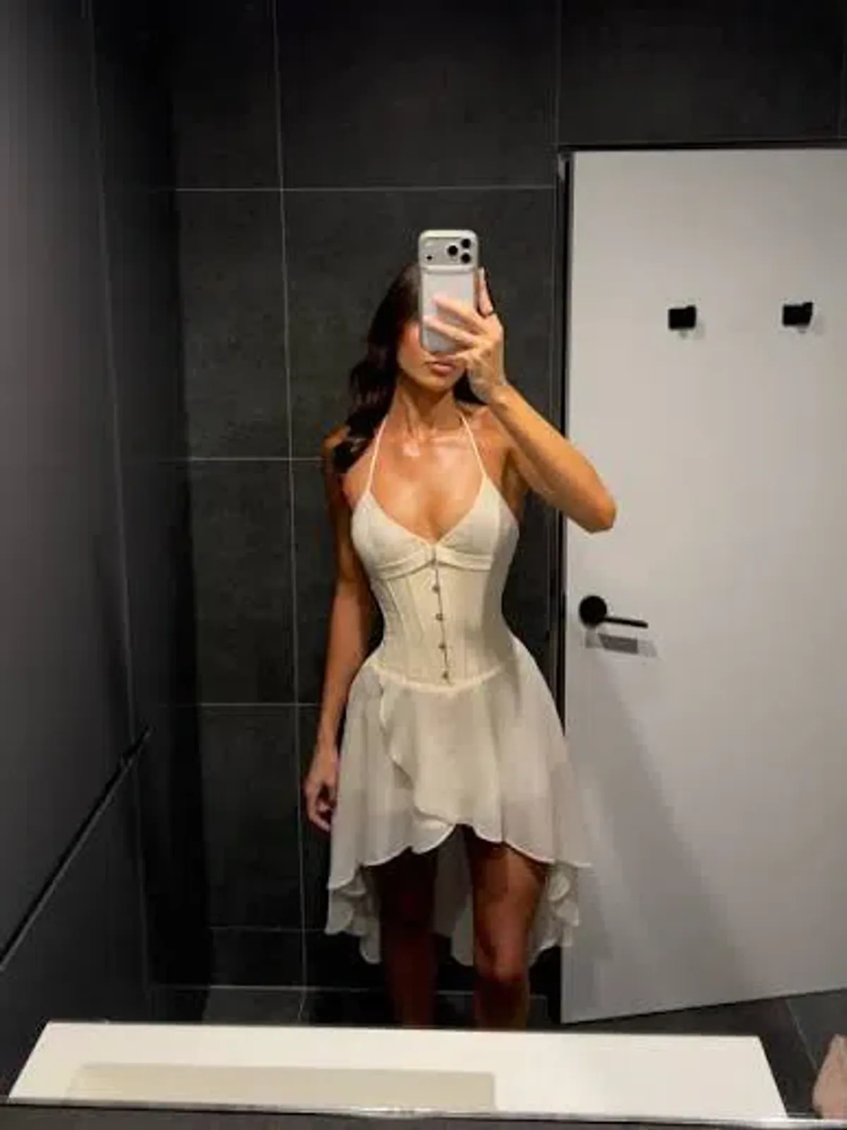 DANIELLE GUIZIO MARINI CORSET DRESS ivory S for rent on The Volte - main image