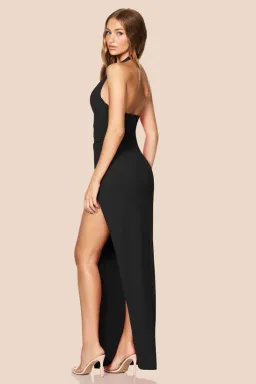 Nookie Cinema Halter Gown Black XS for rent on The Volte - image 3