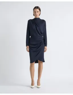 Cue Drape Midi Dress Size 6 AU Midnight for rent on The Volte - image 1