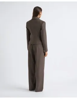 Cue Single Breasted Crop Blazer Brown Size 6 AU for rent on The Volte - image 5