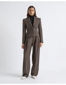 Cue Single Breasted Crop Blazer Brown Size 6 AU for rent on The Volte - image 2
