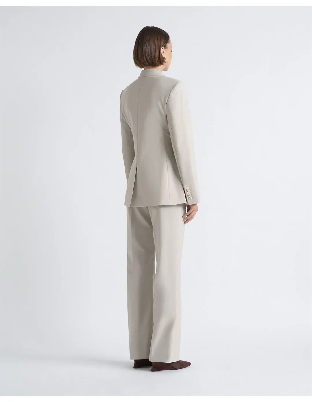 Cue Single Breasted Slim Fit Blazer Size 6 Stone for rent on The Volte - main image