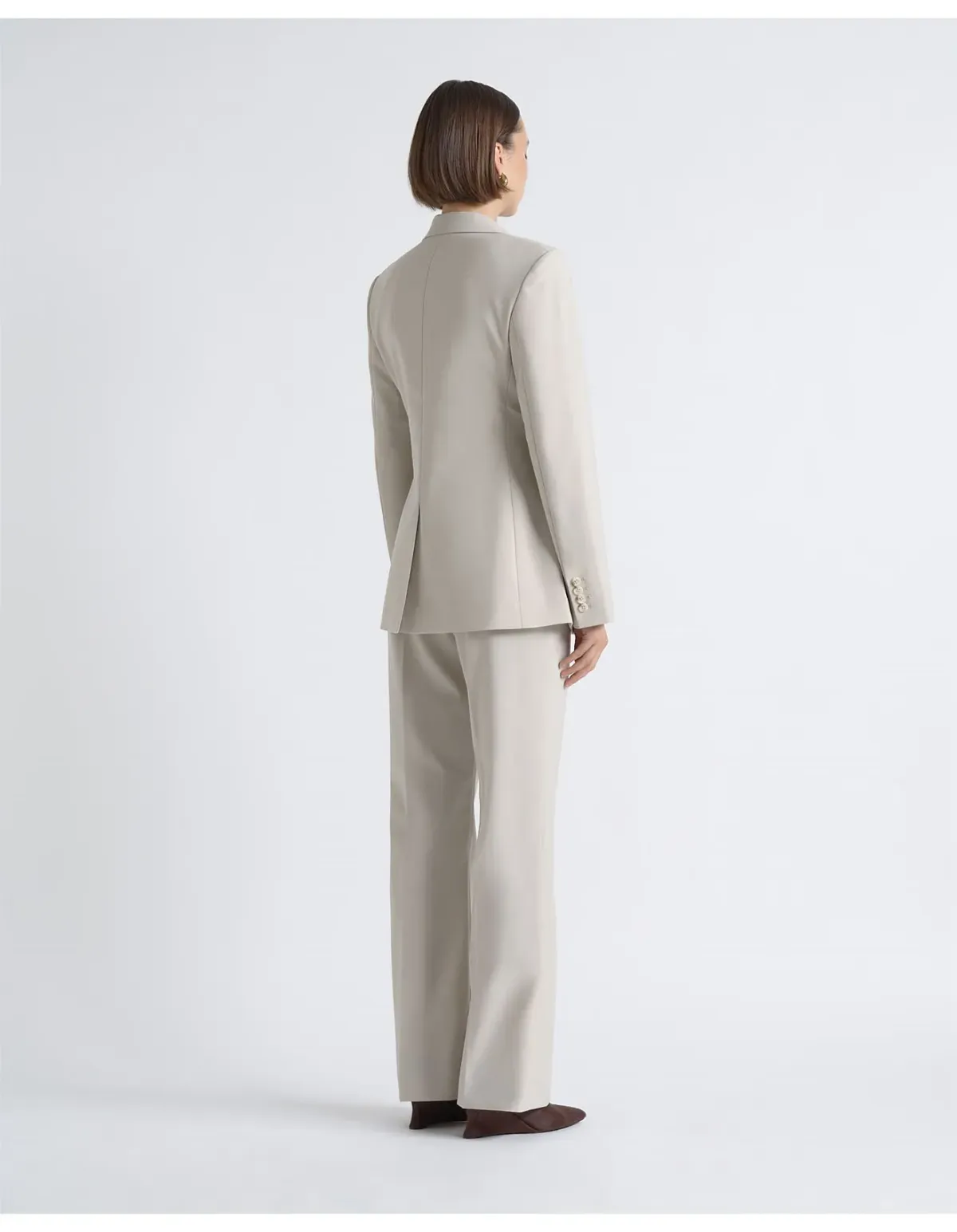 Cue Single Breasted Slim Fit Blazer Size 6 Stone - Image 4