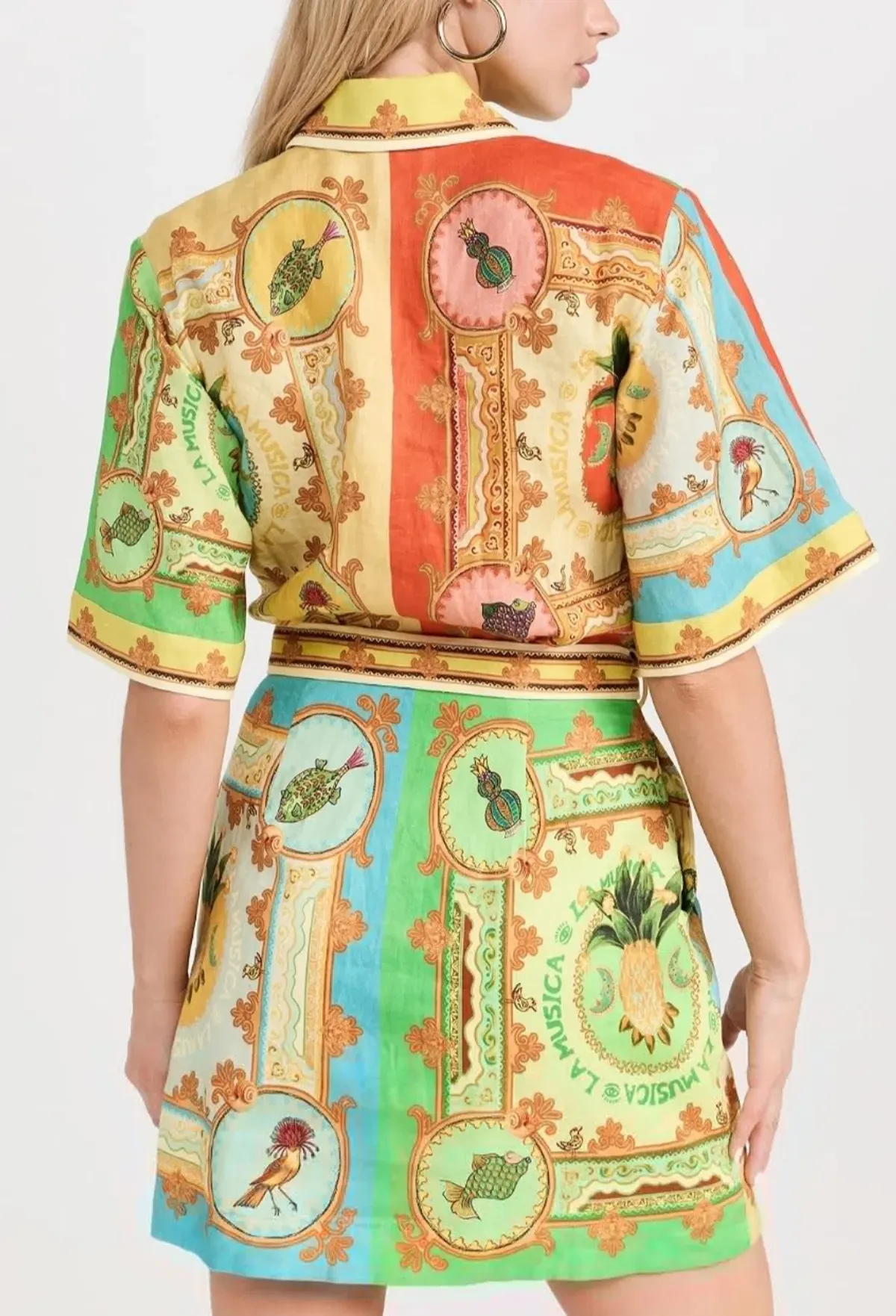 Alemais La Musica Mini Shirtdress in Multi Size 10 - Image 3