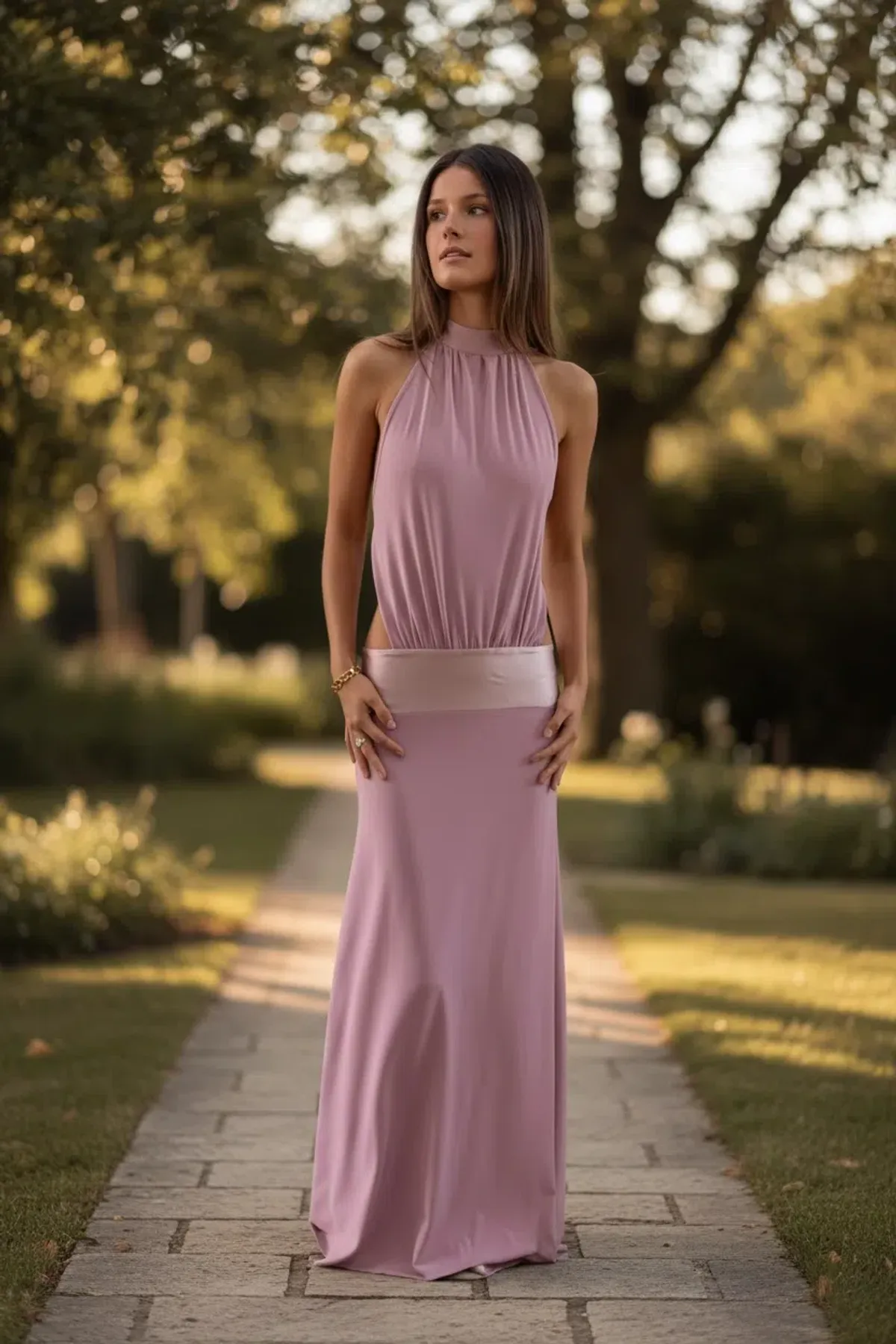 LaMarie Ondre Maxi Pink Size 8 for rent on The Volte - main image