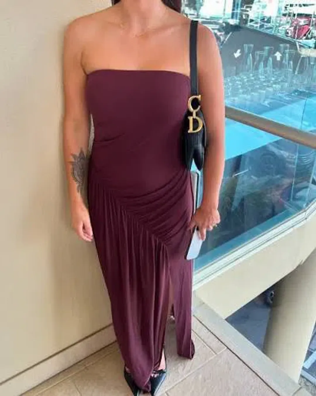 Bec & Bridge Essie Strapless Dress Deep Plum Size 10 for rent on The Volte - main image