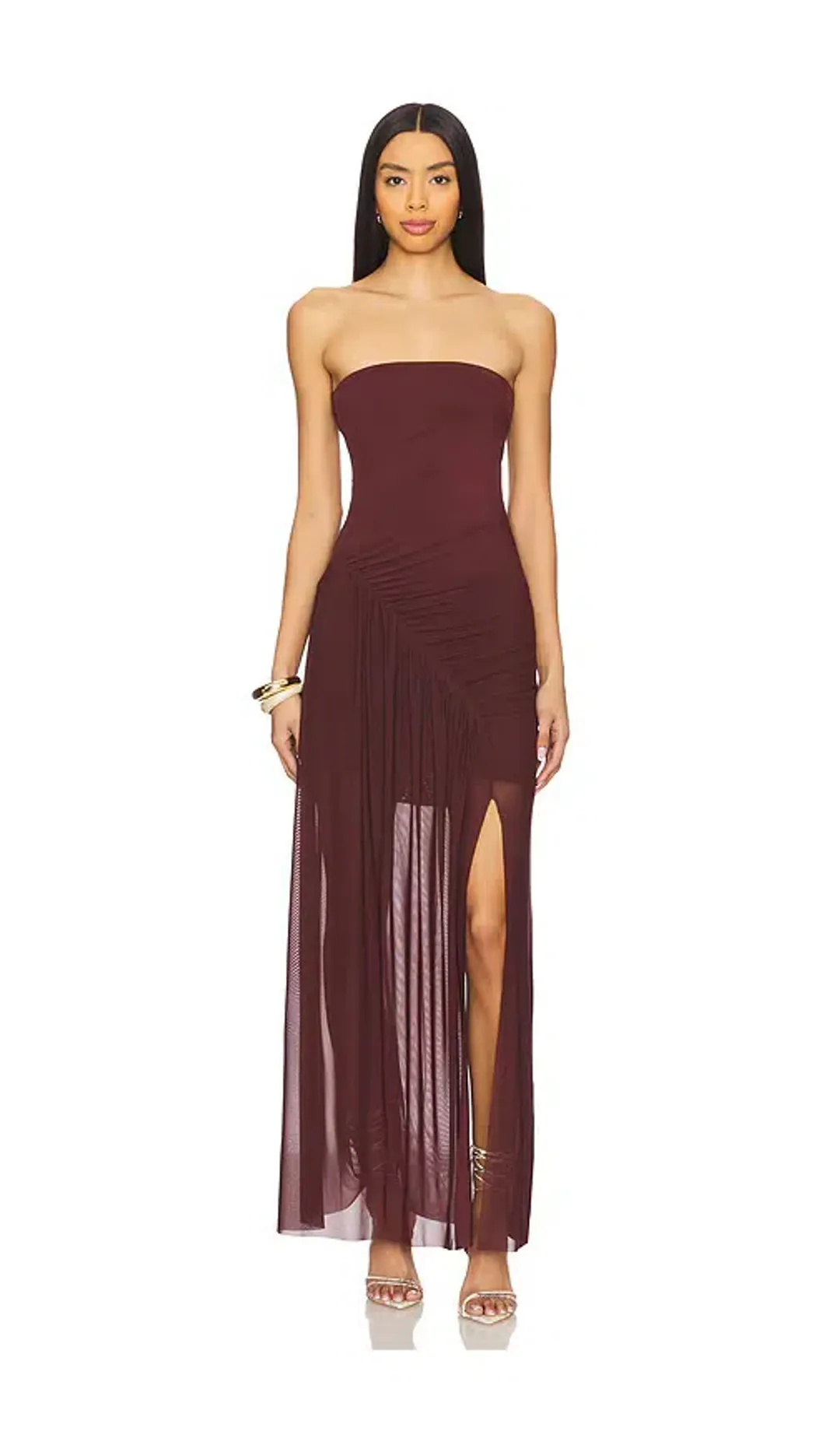 Bec & Bridge Essie Strapless Dress Deep Plum Size 10 for rent on The Volte - main image