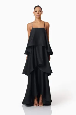 Elliatt Tilly Tiered Maxi Dress in Black Size S / AU 8 for rent on The Volte - image 1