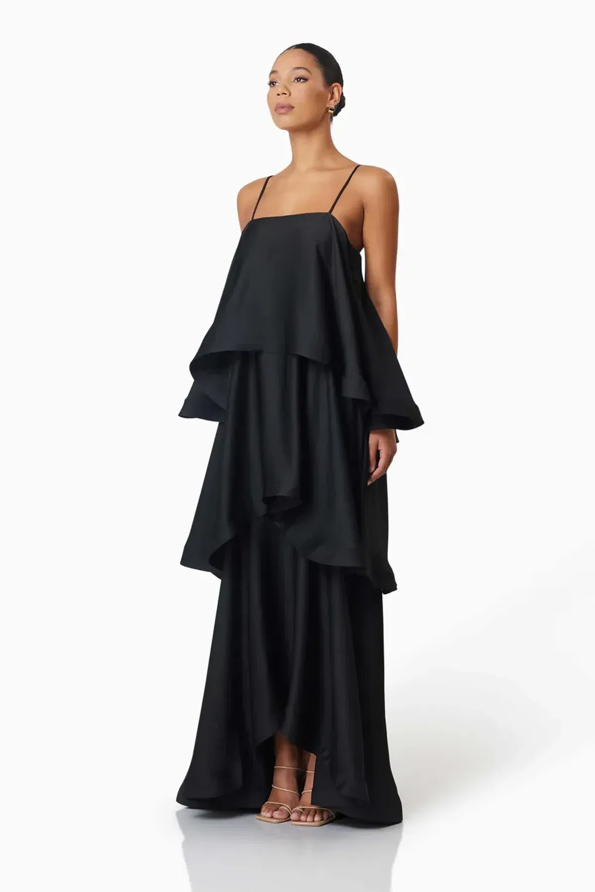 Elliatt Tilly Tiered Maxi Dress in Black Size S / AU 8 - Image 3