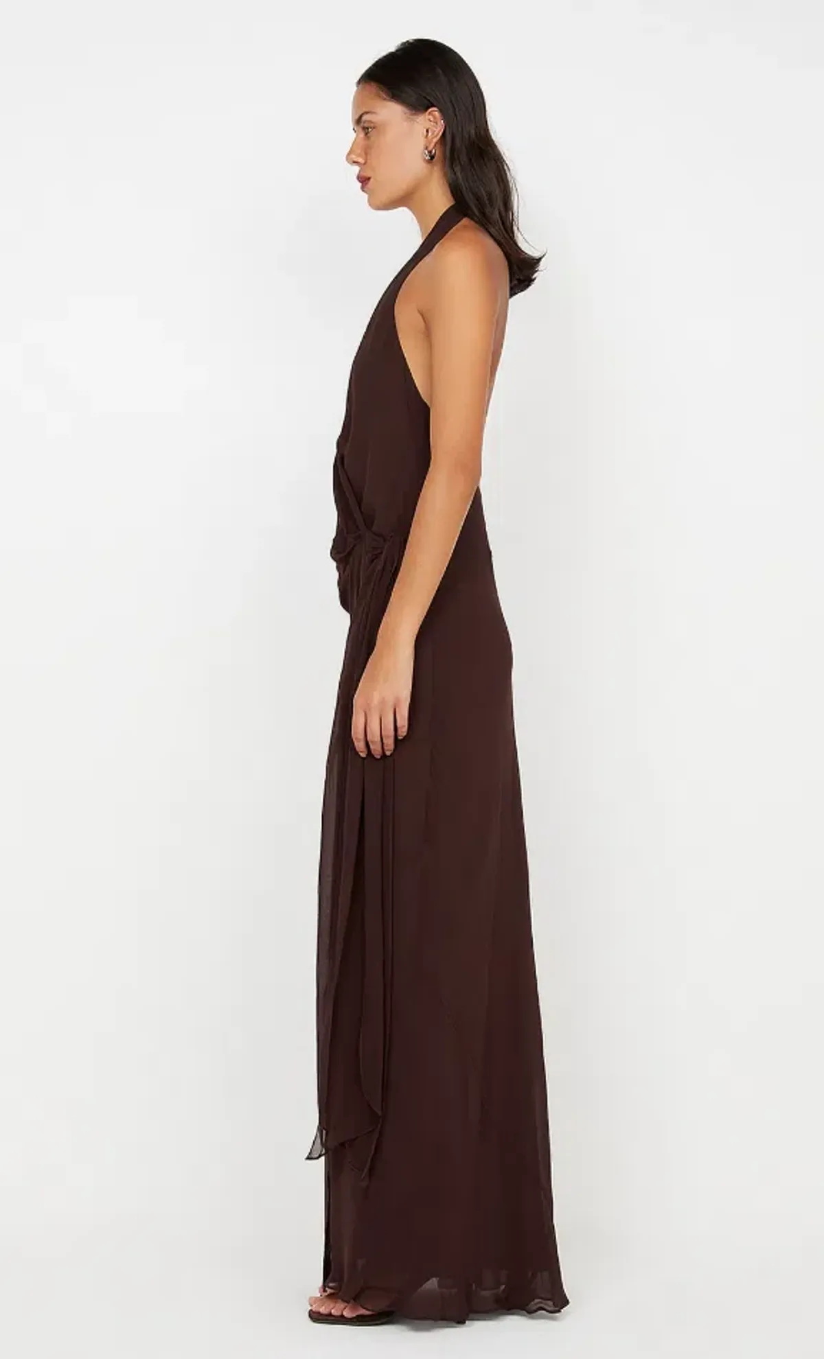 Bec & Bridge Soneva Wrap Maxi Dress Dark Chocolate Size AU 6 - Image 4