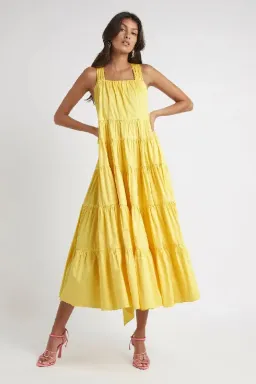 Aje Solstice Tiered Maxi Dress – Daisy Yellow – Size 8/10 for rent on The Volte - image 4