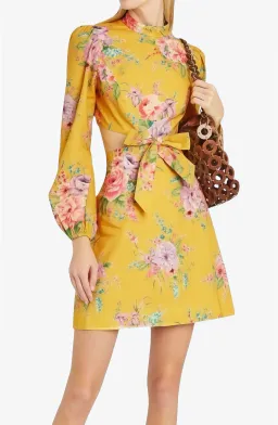 Zimmermann Zinnia Bow Cut Out Mini Dress AU 8 / S for rent on The Volte - image 1